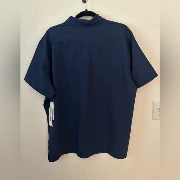 NWT 32 Degrees Cool Men's Dark Blue Casual Button Down Shirt - Picture 6 of 7